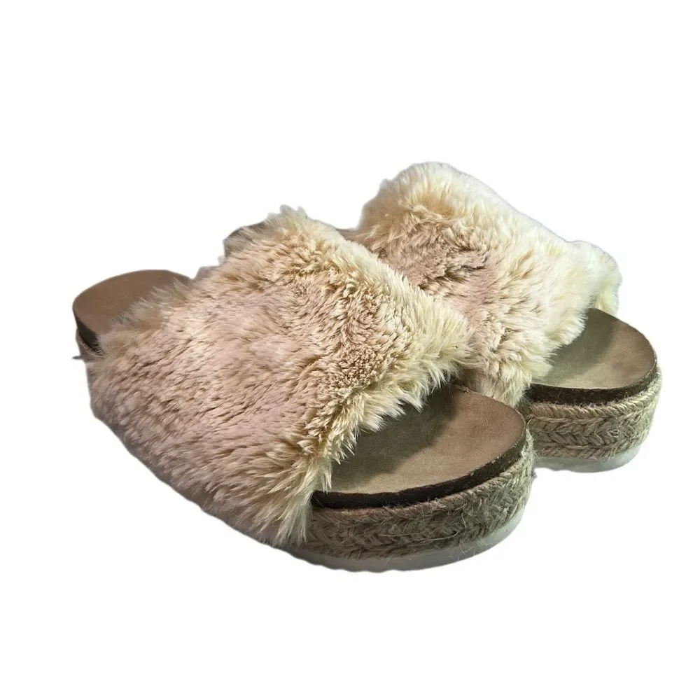Dolce vita ilenia platform fuzzy SLIDES size 10 NEUTRAL